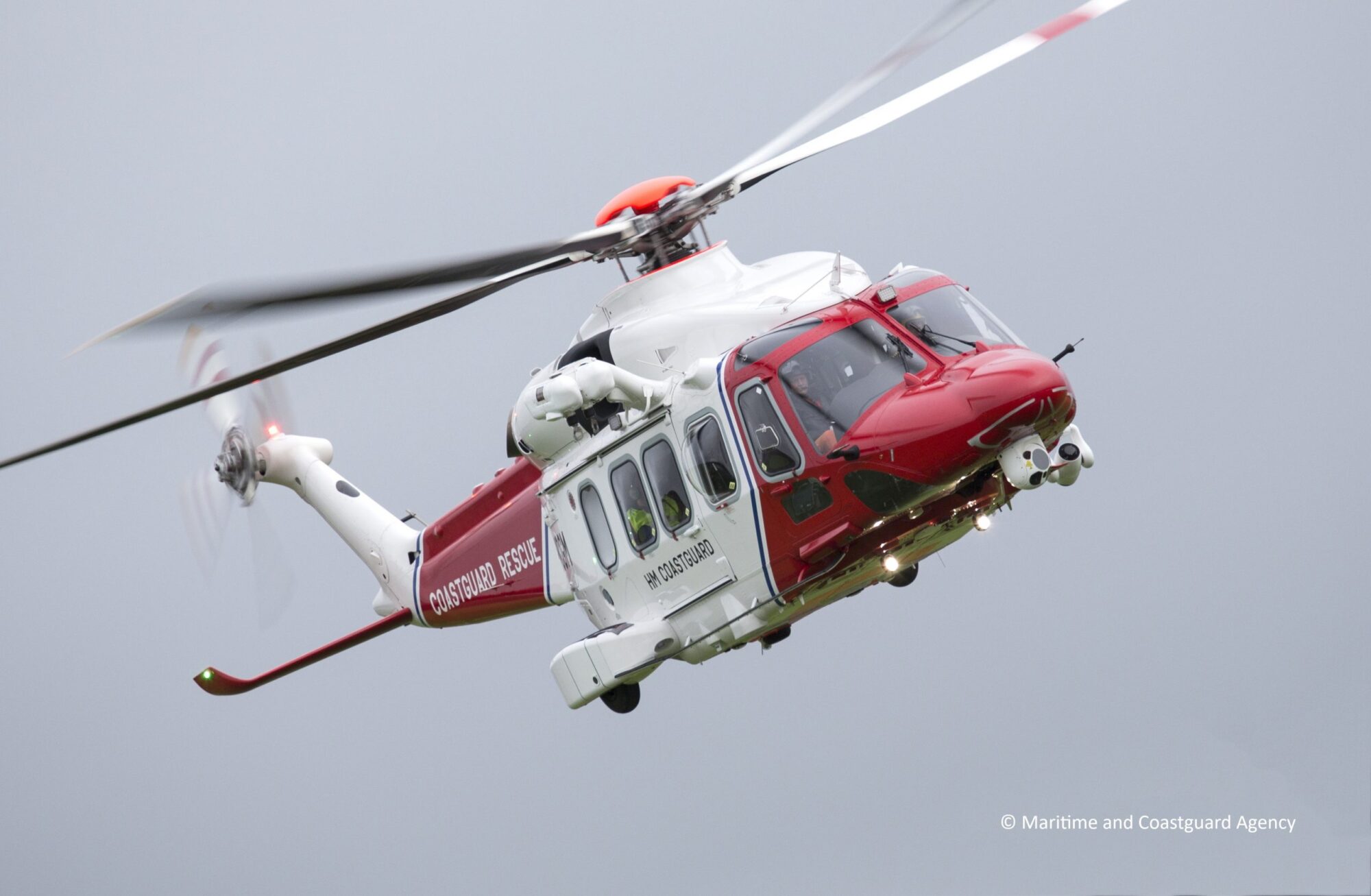 HM Coastguard search and rescue helicopter on operations